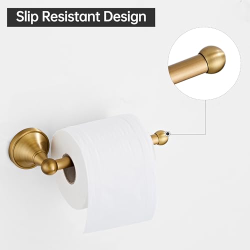 Brass Toilet Paper Holder Towel Ring, Antique Brass Towel Holder Toilet Paper Roll Holder, Rustic Towel Rack Bathroom Accessories Set Hardware 2 Pieces Farmhouse Wall Mounted - color: Antique