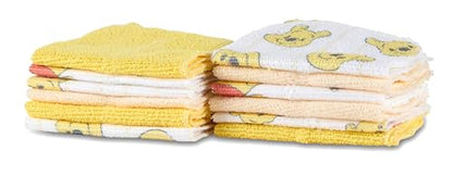 Disney Baby Washcloths 12 Pack – Ultra Soft Baby Wash Cloths, Lilo & Stitch (Stitch & Angel), Winnie the Pooh & Mickey Mouse, Absorbent Newborn Bath Essentials - color: Winnie the Pooh III
