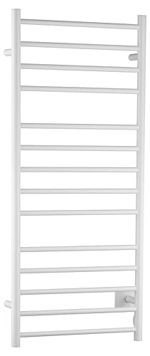 ANZZI Elgon 14 Bar Stainless Steel Wall Mounted Towel Warmer Rack in White | 14 Heated Bars Warm Up In Just 20 Minutes Additional Time, Maintains A Temperature Of 104 F 122 F For Quick Warming - color: White