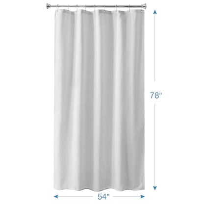 Long Stall Shower Curtain Liner Washable, 54 x 78 Inches, Fabric Shower Liner with 2 Bottom Stones, Waterproof RV Shower Curtain Liner, 9 Grommet Holes, Hotel Quality, White - color: White, size: 54"W x 78"L (Pack of 1)
