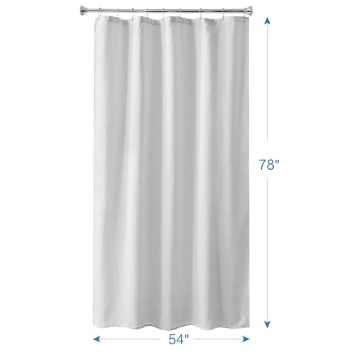 Long Stall Shower Curtain Liner Washable, 54 x 78 Inches, Fabric Shower Liner with 2 Bottom Stones, Waterproof RV Shower Curtain Liner, 9 Grommet Holes, Hotel Quality, White - color: White, size: 54"W x 78"L (Pack of 1)