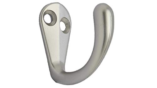 QCAA Premium Quality Single Prong Robe Hook Hanger, Zinc Die Cast, Matte Nickel, Made in Taiwan, 12 Pack - color: Matte Nickel, size: 12 Pack