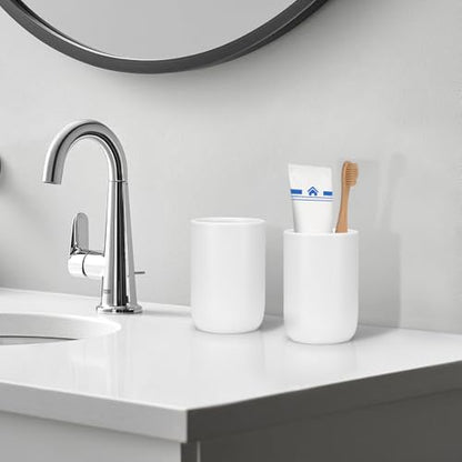 Bathroom Tumbler Cup Ceramic 12.6oz Reusable Toothbrush Cup 375ml,Toothbrush Holder Adequate for Your Bathroom (White) - color: Smooth-white, size: 1pcs