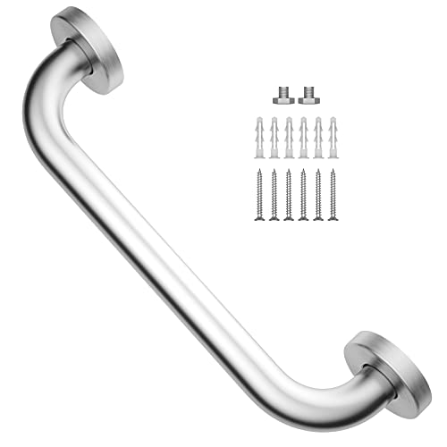Brushed Nickel Grab Bar 12 Inch, Grab Bar for Bathtub and Shower | Stainless Steel, Bathroom Safety Bar, Bath Handle Handrail for Senior Elderly, Handicap Support Bars, Wall Mounted - color: Brushed Nickel, size: 12 Inch