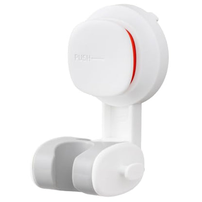 TAILI Shower Head Holder Suction,Visible Safety,with Hooks,White | height angle adjustable,handheld shower wand bracket,no-drill removable waterproof,plastic,wall mounted,universal,kids,pets - color: White& Red, size: Round