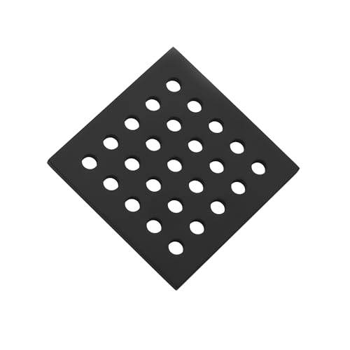3.75 Inch Square Shower Drain Cover 95MM Floor Drain Grate (Black) - color: Black