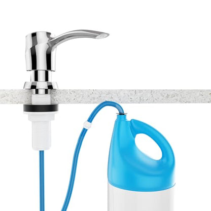 Kitchen Sink Soap Dispenser Chrome, Lotion Dispenser, ABS Dispenser Built-in Pump Head with 47”Extension Tube, No More Messy Refills(No Bottle) - color: Chrome, style: 47'' Tube