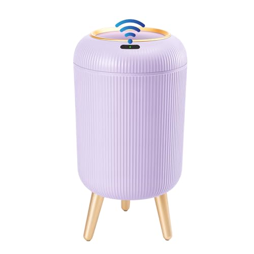 Procade Automatic Trash Can Bathroom,Auto Small Purple Garbage Can with Lid | 3 Gallon Touchless Motion Sensor Trash can with Legs,Smart Gold Purple Waste Basket for Bedroom,Kitchen,Dorm,rv,Office - color: Purple
