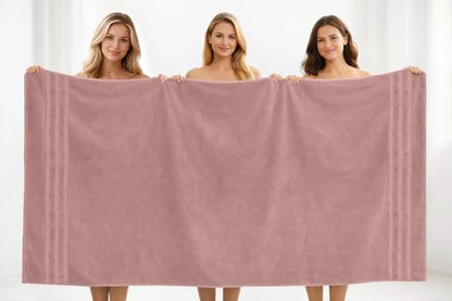 DAN River 2 Pack Bath Sheets Extra Large 35x70, Large Bath Towels for Adults, XL Oversized Heavy Duty Towel Set, 600 GSM 100% Ring Spun Cotton, Soft Quick Dry, Dusty Rose - color: Dusty Rose, size: Bath Sheet 35x70" (PK 2)