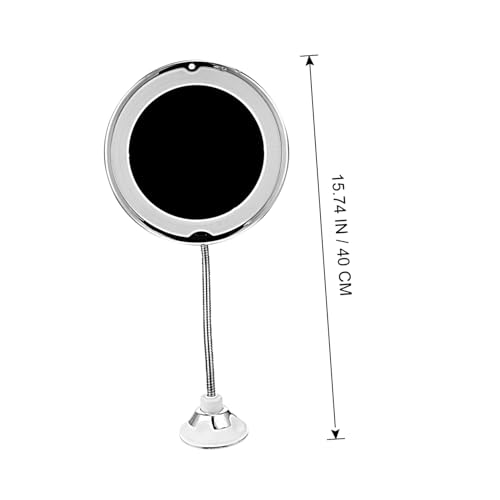 Ipetboom 10X Magnifying LED Makeup Mirror with Suction Cup Bathroom Tabletop Lighted Mirror for Cosmetics Adjustable Brightness Portable Design for Travel and Home Use - size: 40.00X20.00X8.00CM