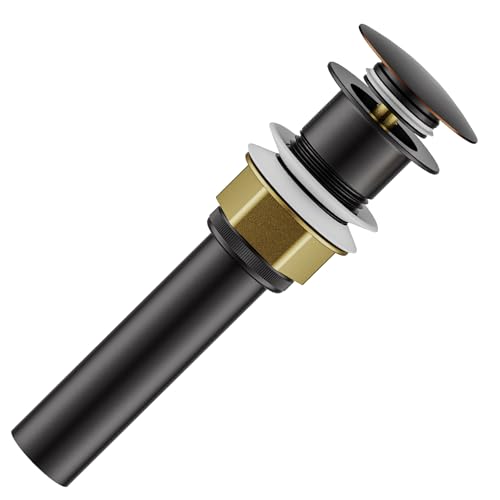 Bathroom Sink Drain with Strainer Basket and Pop-Up Drain Stopper Set (Oil Rubbed Bronze, Without Overflow) - color: Oil Rubbed Bronze, size: Without Overflow