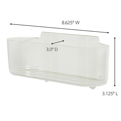 Command Large Caddy, Holds up to 4 lb, 8.6" x 3.1" x 3", 1 Caddy with 4 Strips, Damage-Free Organization Wall Mount to Cabinet, Kitchen, Pantry, Closet, or Under Sink - color: Clear