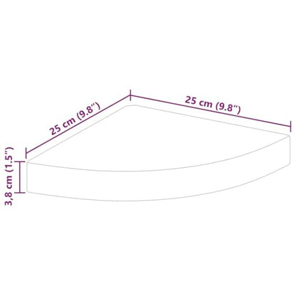 Floating Corner Shelf MDF Wall Mount for Bathroom, Weather Resistant, 9.8" x 9.8" x 1.5"