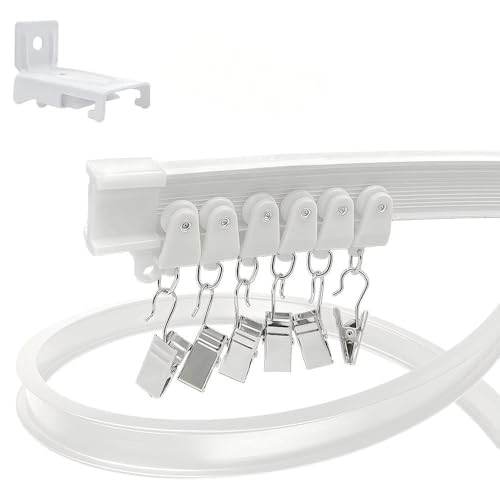Flexible Bendable Curtain Track, Wall Mount Heavy Duty Sliding Room Divider Track, Room Divider, for RV, Shower, Hospital