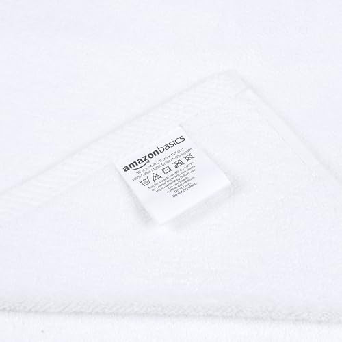 Amazon Basics 2-Piece Quick-Dry Oversize Bath Towel, 100% Cotton, 54" x 30", White - color: White, size: 2 Piece, style: Bath Towel (Pack of 2)