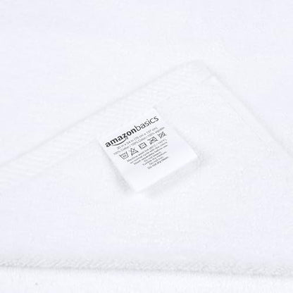 Amazon Basics 2-Piece Quick-Dry Oversize Bath Towel, 100% Cotton, 54" x 30", White - color: White, size: 2 Piece, style: Bath Towel (Pack of 2)