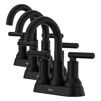 Pfister Capistrano Bathroom Sink Faucet, 4-Inch Centerset, 2-Handle, 3-Hole, NSF Certified, Spot Defense Matte Black Finish, LF048CSOSDB (Pack of 3) - color: Spot Defense Matte Black, size: 3 Pack