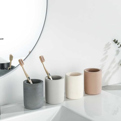 Drying Stone Toothbrush Holders, Diatomite Quick Drying Electric Toothbrush Organizer for Bathroom, Beige - color: Beige