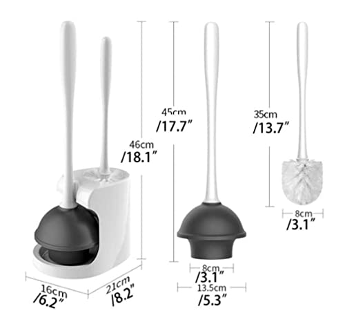 Toilet Brushes Toilet Brush and Plunger Set Ventilation Slots Base Toilet Brush and Holder Set Toilet Cleaning Brush Set for Deep Cleaning Bathroom Brush