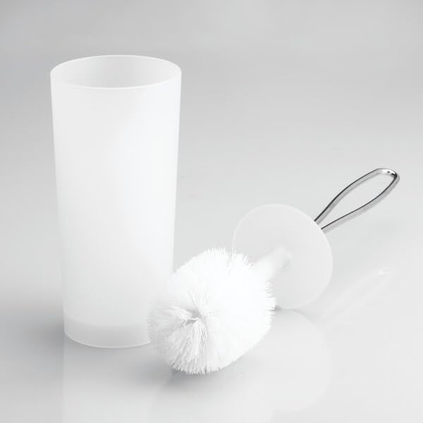 iDesign Toilet Brush and Holder for Bathroom - Clear - color: Clear