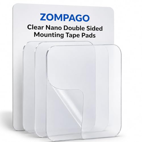 ZOMPAGO Heavy Duty Double Sided Mounting Square Tape Picture Hanging 80PCS | Waterproof, strong high strength adhesion, removable no residue, shower applicable, durable wall mounting adhesive dots - size: 80PCS（Square）