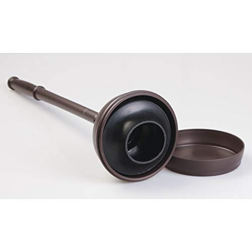 iDesign Kent Plastic Plunger with Cover Set, Bronze | 5.96" x 5.96" x 21.66", For Master, Guest, Kids', Office Bathroom, Cleaning and Storage - color: Toilet Plunger
