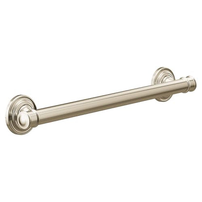 Moen YG6418NL Bathroom Safety 18-Inch Stainless Steel Traditional Bathroom Grab Bar, Polished Nickel - color: Polished Nickel