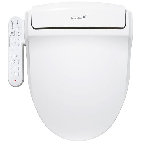 SmartBidet® SB-2000 Smart Bidet Electric Bidet Toilet Seat with Heated Seat, Warm Water, Air Dryer – Side Control Panel, Round - size: Round