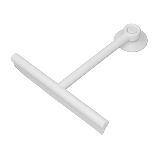 Shower Squeegee White Shower Squeegee with Suction Cup SqueegeeShower with Suction Cup Premium Soft Silicone Multi Purpose Reusable Window for Glass Bathro (White) - color: White