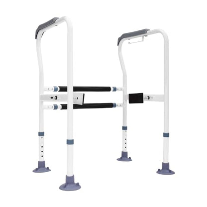 Toilet Safety Rails for Bathroom Safety Frame for Elderly, Pregnant, Disabled, Toilet Safety Frame & Rail, 2-Gear Adjustable Length 23.23-25.2 Inch, Adjustable Height 12.2-16.14 Inch, 440 LBS