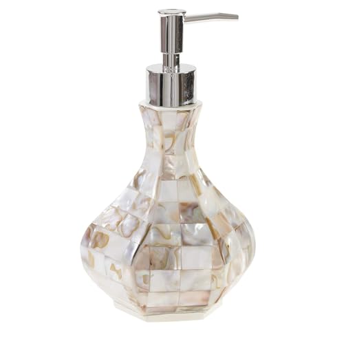 Milano Hand Soap Dispenser for Bathroom | Decorative Countertop Lotion Dispenser Finished in Beautiful Mother of Pearl, with Durable Pump for Elegant Bathroom Decor - style: Soap Dispenser