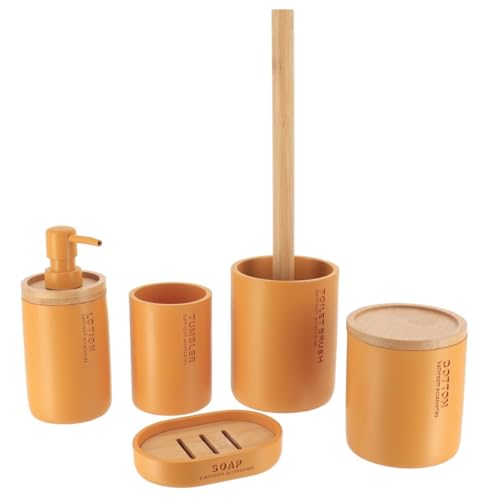 Matte Mustard Yellow Bathroom Cup, Toothbrush & Toothpaste Holder, Resin | Compact, Vanity Organizer for Toothbrushes, Razors & Makeup Brushes, Easy to Clean Surface, Durable Construction - color: Mustard Yellow