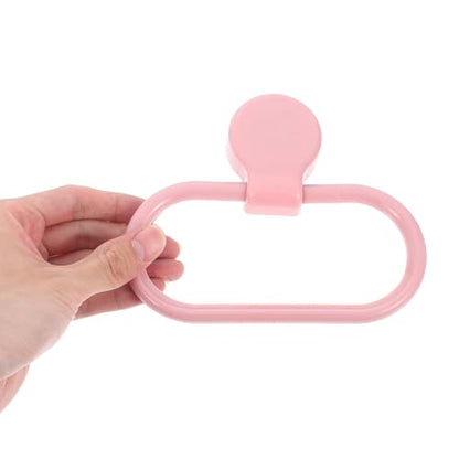 2pcs Self-Adhesive Plastic Towel Rings Bathroom Kitchen Hand Towel Holder Wall-Mounted No-Drill Bathroom Hand Hanger