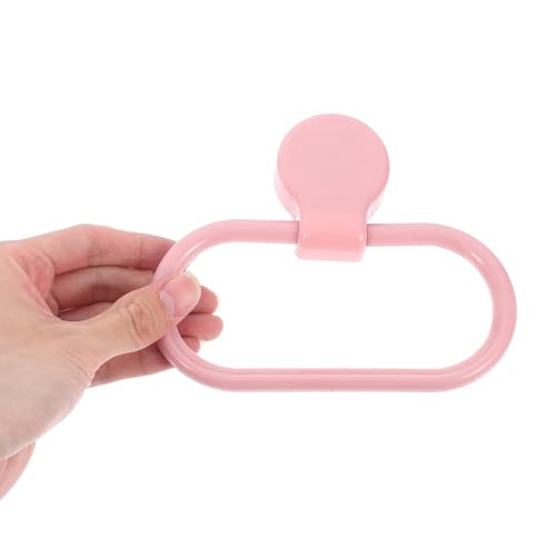 VILLCASE 2pcs Self-Adhesive Towel Ring Bathroom and Kitchen Wall Mount Hand Towel Holder Plastic No-Drill Adhesive Rack for Sink and Shelf