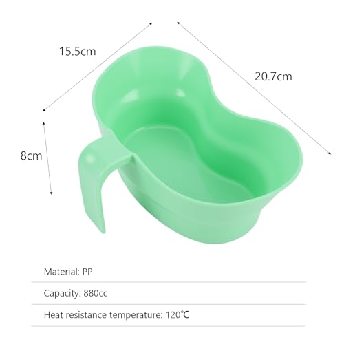 Emesis Basin with Wide Mouth & Handle - Bed Mouthwash Cup Kidney Shape Large with Handle, Patient Toothbrush Cup BPA-Free Plastic Vomit Cup for Elderly Bedridden Patients and Teeth Cleaning