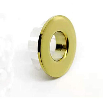 Sink Basin Trim Overflow Cover Brass Insert in Hole Round Caps Gold 2 PCS - color: Gold 2 Pcs