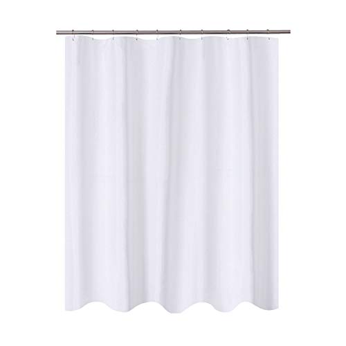 N&Y HOME RV Shower Curtain or Liner Fabric, White, 60 x 64 inches | for Camping Travel Trailer, Bottom Magnets, Machine Washable, Water Repellent, 60x64 Bathroom Curtains with Grommets - color: White, size: 60"W x 64"L (Pack of 1)