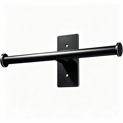 Double Roll Toilet Paper Holder, OBODING, Black Stainless Steel Toilet Paper Holder, Adhesive or Drilling Toilet Roll Holder Wall Mount for Bathroom (Black) - color: Black