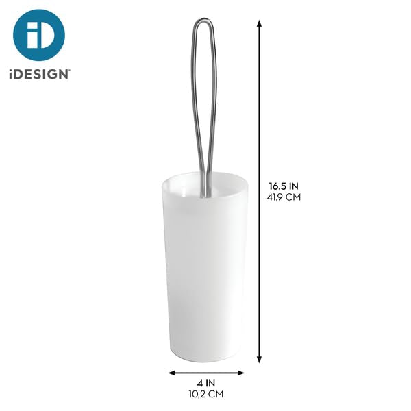 iDesign Toilet Brush and Holder for Bathroom - Clear - color: Clear