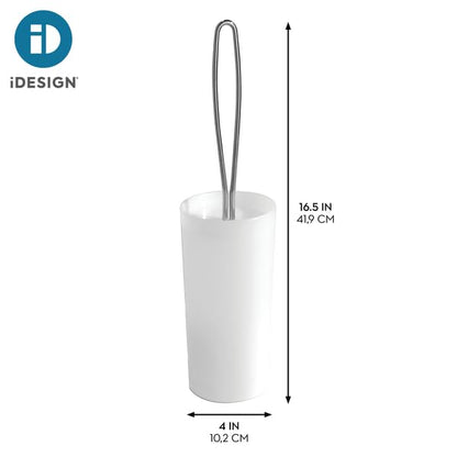 iDesign Toilet Brush and Holder for Bathroom - Clear - color: Clear