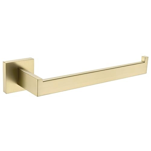 Angle Simple Hand Towel Holder Brushed Gold, Bathroom Towel Bar Wall Mount | Light Gold Tone, 10.24 Inches, Solid SUS304 Stainless Steel, Handy Open Sided Design for Laundry Kitchen Shower Vanity Sink - color: Brushed Gold