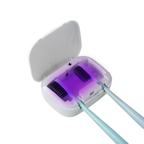 Toothbrush Storage Case with UV-C Lights – Rechargeable Portable Toothbrush Cover, Hook Wall Mount Disinfection Box for Home, Travel & Fits All Toothbrushes
