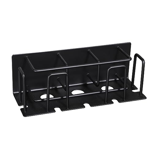 HANZE Toothbrush and Toothpaste Holder Wall Mounted – Space-Saving Bathroom Organizer (Black) - color: 4 Person - Black