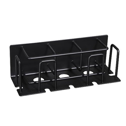 HANZE Toothbrush and Toothpaste Holder Wall Mounted – Space-Saving Bathroom Organizer (Black) - color: 4 Person - Black