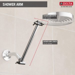 Delta Faucet 10-inch Adjustable Extension Shower Arm for Shower Heads, Chrome UA902-PK