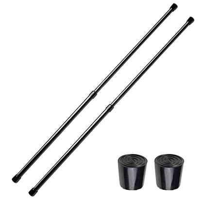 2 Pack Small Tension Rods 26 in to 39 Curtain Rods Window Rods in Extendable Width Spring Cupboard Bars for Kitchen Utensils, Closet, and Cabinet, Fit in The Spaces to Stay Up - color: Black, size: 26" to 39"-2PCS