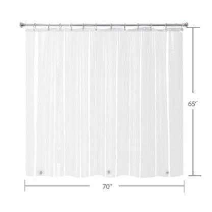 YISURE Plastic Clear Shower Curtain Liner 70x65, with Magnets for Bath Tub | Peva Vinyl Waterproof Bathroom Shower Curtain Sets with 3 Heavy Magnets - color: Clear, size: 70"W x 65"L (Pack of 1)