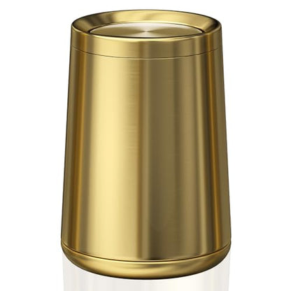 2.6Gal/10L Gold Bathroom Trash Small Small Bedroom Swing lid Trash can - color: gold