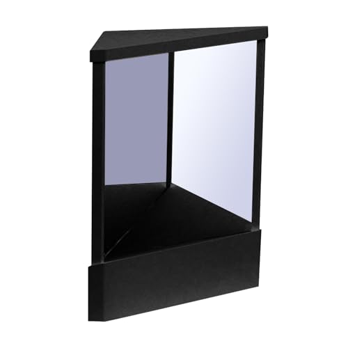 Non Reversing Ture Mirror, Small Free Standing True Vanity Mirror for Makeup, Precision and Calibration Free Design, Tabletop Real Reflections Beauty Mirror for Real Me (Black, Small)