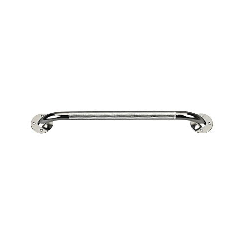 Drive Medical Chrome Knurled Grab Bar for Bathroom Safety, 18 in | Knurled Chrome Grab Bar Offers Secure, Slip-Resistant Support for Bathrooms and Everyday Safety at Home